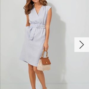 J McLaughlin  Winifred Cap Sleeve Dress size. A light blue